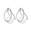 Серьги-каффы из серебра S925 с жемчугом, двойной слой, для женщин - Модный стиль 2025, идеально подходят для квадратного и круглого лица.