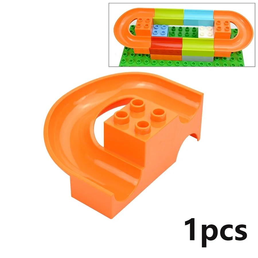 Большой размер слайд гоночный трек мяч кирпич крупный строительный блок воронка слайд лабиринт аксессуары детские игрушки совместимые Duploes