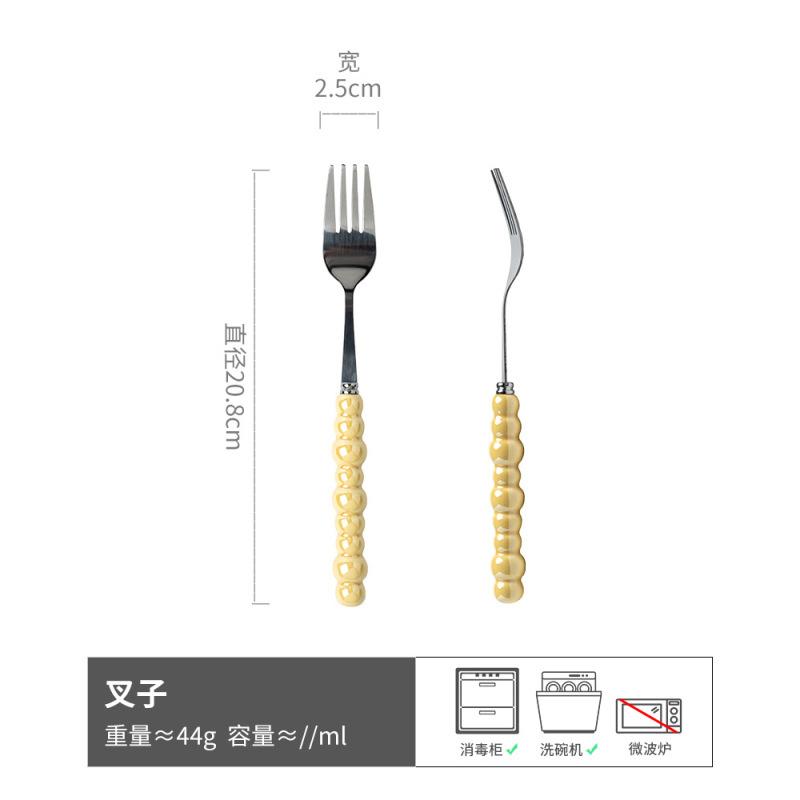 Retro Simple Style Spoon Fork Stainless Steel Tableware Fork Spoon Dessert Spoon Soup Spoon Western Food Steak Fork Fork Spoon