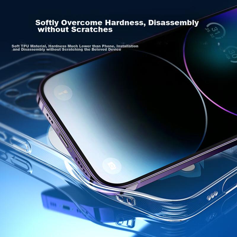 UGREEN IPhone 14 Pro Case, Shockproof Anti-Fingerprint Wear-Resistant Anti-Yellowing Camera Full Protection Slim Cover, Transparent