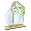 Wave Mirror with Wood Korean Unbreakable Room Makeup Present Stand, Acrylic, Style, Mirror, Mirror, Irregular, Stylish, Interior, Mirror,