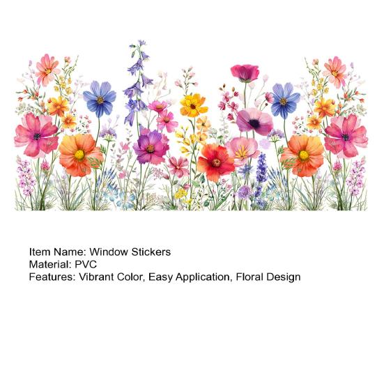 Наклейки на окна Yousheng, легкое нанесение и удаление, декоративные наклейки в форме цветов, яркие наклейки с узорами в виде букетов