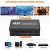 3 In 1 Out HDMI 2.0 Switcher 4K 60Hz Video Sharing Converter HDCP2.2 with Remote