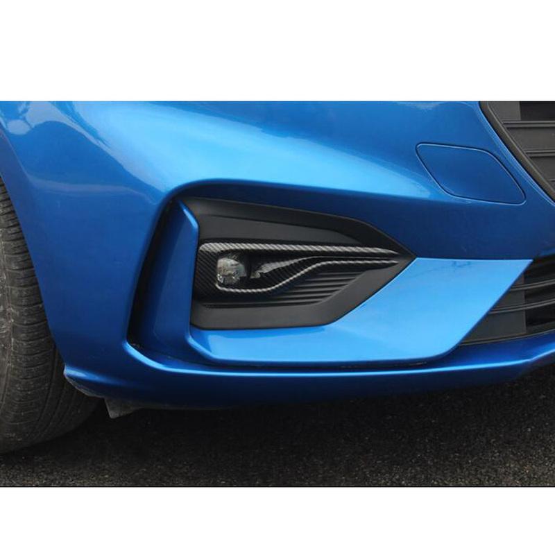 For Ford Focus Car Styling Eyebrow ABS Chrome/Carbon Fiber Cover Trim Head Front Fog Light Lamp Frame 2PCs