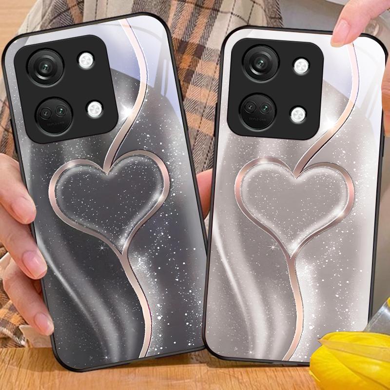 Постепенная Любовь Большая Для OnePlus Nord 3 5 6T 7 Pro 8 12 10T Reno8 Lite 5G 10R Nord N30 Чехол для Телефона из Закаленного Стекла с Жесткой Оболочкой Черный