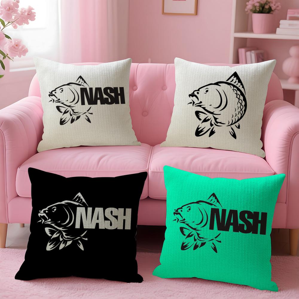 Чехол на подушку с логотипом N-Nash Fishing, льняная органическая ткань, двусторонняя печать, дышащий наволочка, декор для дивана и дома, подарок