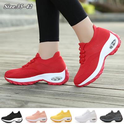 Вязаные женские кросовки на модной подошве