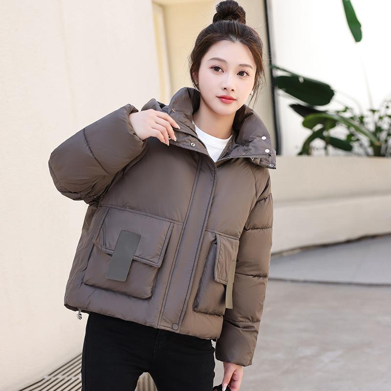 2025 New Down Cotton Jacket Women's Fashion Hooded Short Cotton Jacket Loose Winter Korean Cotton Jacket Thickened Bread Jacket