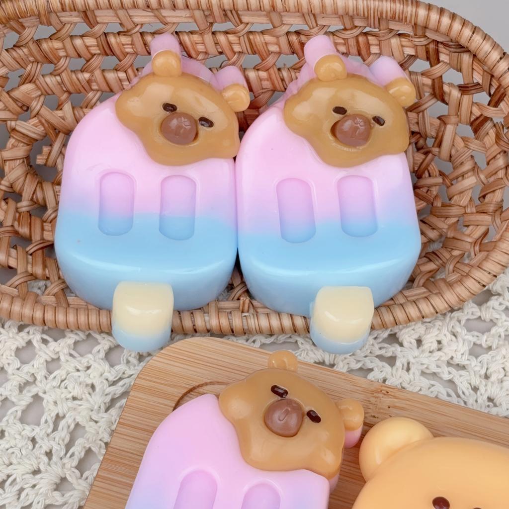 Медведь Мороженое на палочке Детская еда Игрушка, Игрушечная еда для ролевых игр для мальчиков и девочек, Подарок на день рождения на тему закусок, Большая мягкая игрушка для сенсорного развития с медленным возвратом
