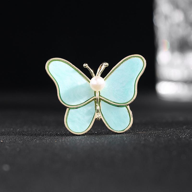 Белая брошь-бабочка, элегантная брошь из перламутра и жемчуга, корсаж для защиты от модных провалов.