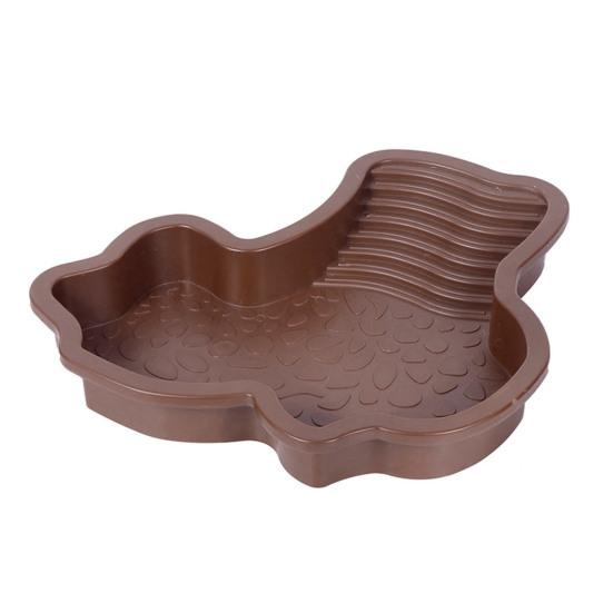 Tortoise Water Bowl with Ramp 2-in-1 Large Reptile Feeding Dish Bathing Pool Aquarium Ornament for Lizard Gecko Turtle Snake Bearded Dragon