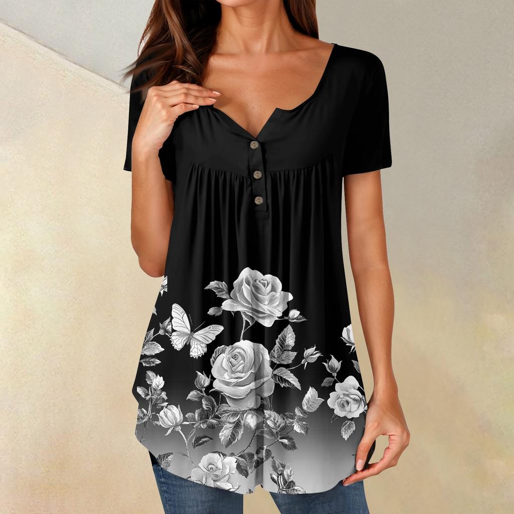 Женские туники, топы, нарядные, повседневные, летние, рубашки с коротким рукавом, свободный крой, плиссированный топ в стиле бохо