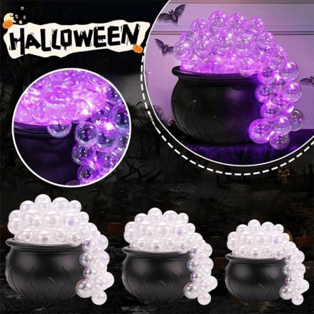 Purple Light Halloween Bubbling Cauldron Decoration Luminous Candy Jar Bubbling Pot Ornament Bar