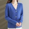 Женский вязаный кардиган среднего возраста, весна и осень, топ, вязаный свитер, кардиган, топ