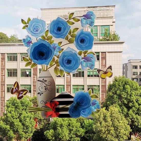 Креативная наклейка на стену, реалистичная водонепроницаемая яркая самоклеящаяся ваза для цветов