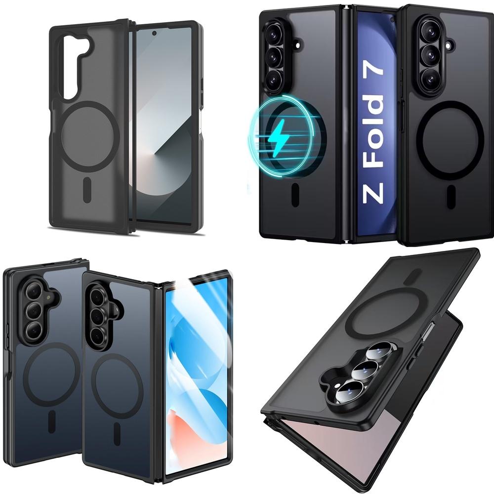 Fashion Translucent Shockproof Magnetic Strong Magnet Attachment Protective Phone Case for Galaxy Z Fold 7 6 8 Wide Stylish Look