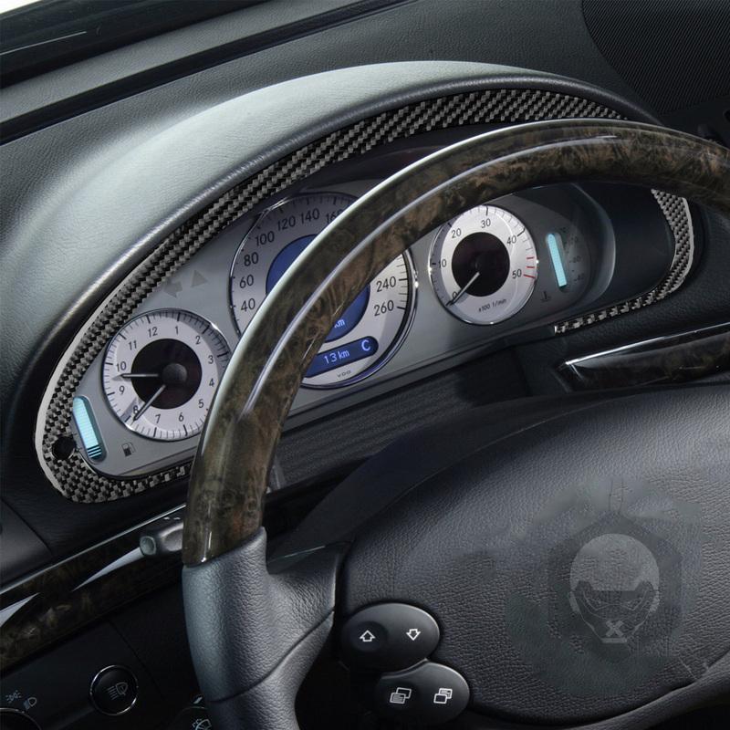 Автомобильные аксессуары из углеродного волокна Накладка на рамку спидометра Мягкая наклейка для Mercedes W211 E-Class 2003 2004 2005 2006 2007 2008 2009