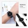 RORIOS Men's Genuine Leather Watch with Big Face, Simple Design, Luminous Movement, Quartz Movement, Chronograph Movement, Date Display, Black B