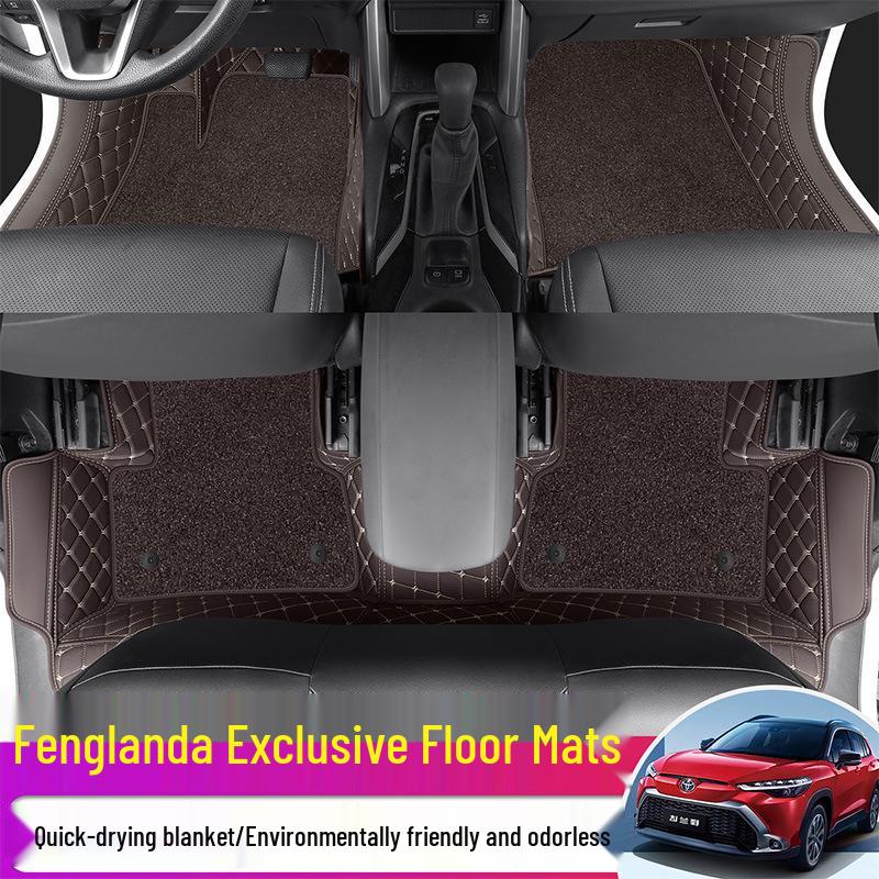 Кожаные коврики в салон с полным бортиком для Toyota RAV4 2021-2025
