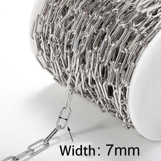 No Fade 1M Stainless Steel Cuban Keel Figaro Chain for Needlework DIY Chunky Necklace Bracelet Jewelry Making Materials Supplies