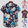 Mens Fashion Ethnic Short Sleeve Casual Printing Hawaiian Shirt Blouse T-shirt