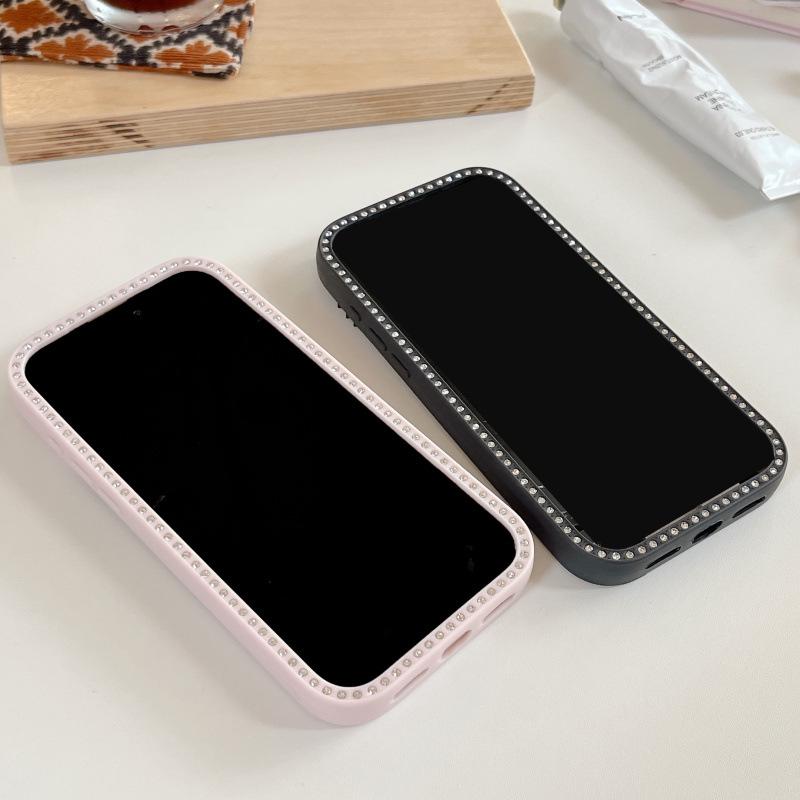 Милое двустороннее зеркало KT с кристаллами на весь экран для чехлов iPhone 17 Pro Max/16/15 Pro Max.