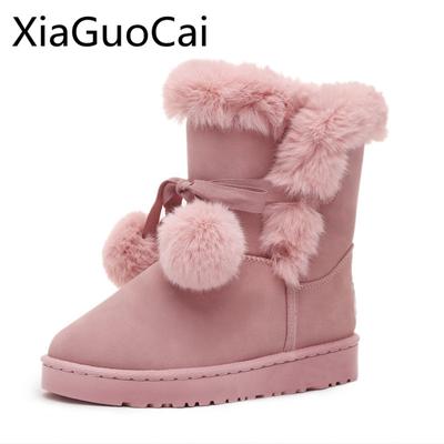 Высококачественные водонепроницаемые женские меховые зимние ботинки, длинные плюшевые высокие женские зимние ботинки для снега, зимние ботильоны из флока