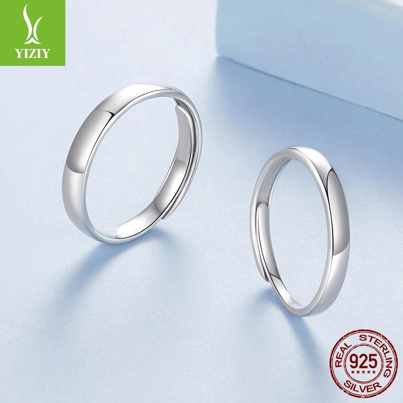 Couple Ring Of Light, Electroplated S925 Sterling Silver Simple Fashion Men'S And Women'S Open Ring Batch Jewelry Bsr649