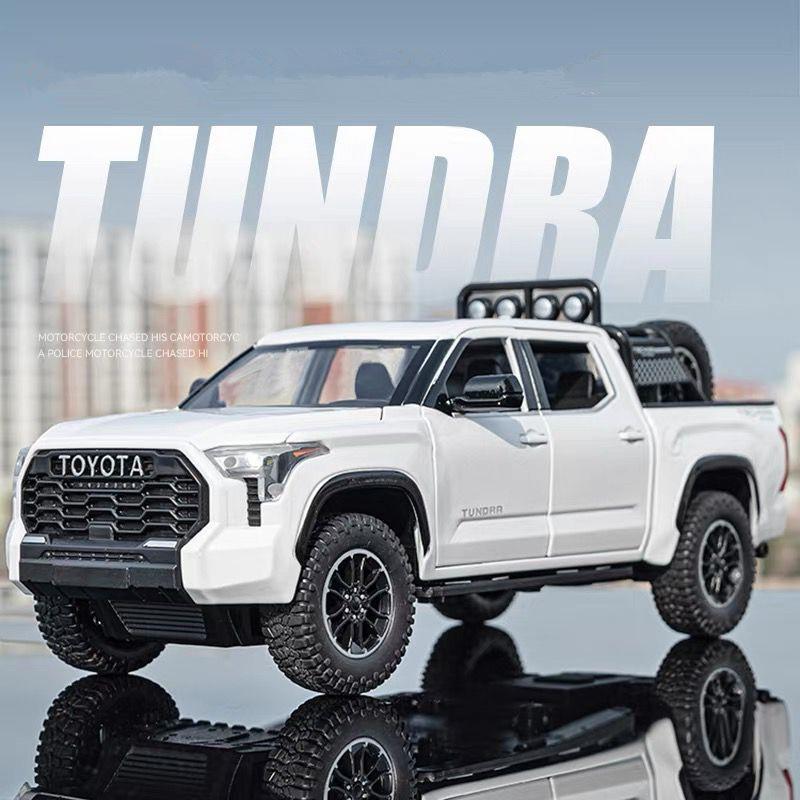 1/24 Toyota Tundra Сплав Пикап Модель Машины Литой и Игрушечный Металлический Внедорожник Модель Машины Звук и Свет Коллекция Детская Игрушка Подарок