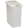 Sanko Plastic Slim Push Trash Can, 26.5L, Light Gray, Made In Japan