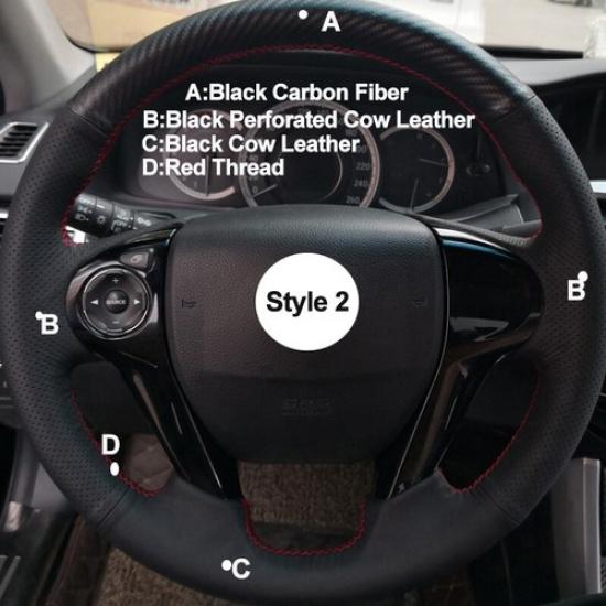 DIY Suede Car Steering Wheel Cover For Honda Accord 9 2013-2017 Crosstour 13-15
