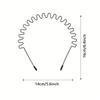 Черный металлический пружинный ободок для волос - Эластичный, нескользящий ободок с волнистым дизайном для занятий спортом на открытом воздухе и модный аксессуар, аксессуар для волос