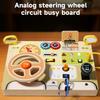 Busy Board For Kids Simulated Circuit Toys With LED Light Switch Scientific Educational Wooden Toys Gifts For Boys Girls