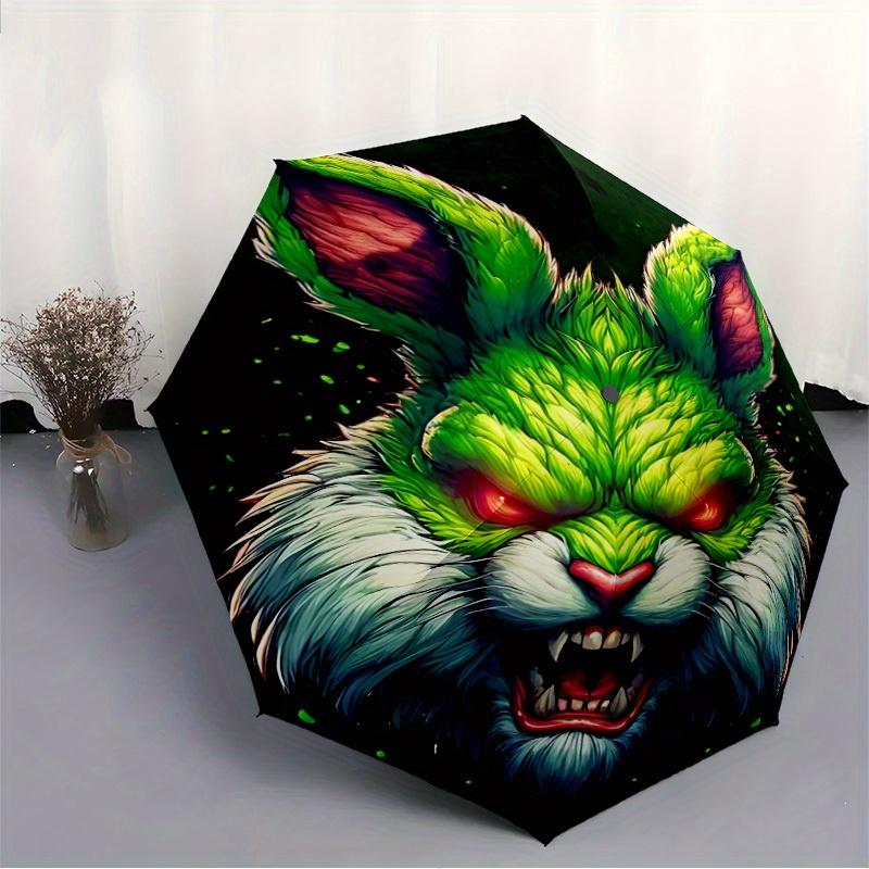 1pc Rabbits, Fantasy Automatic Open/Close Umbrella - Compact Travel Umbrella, 8-Rib Heavy-Duty Construction, Ideal Gift, 28090