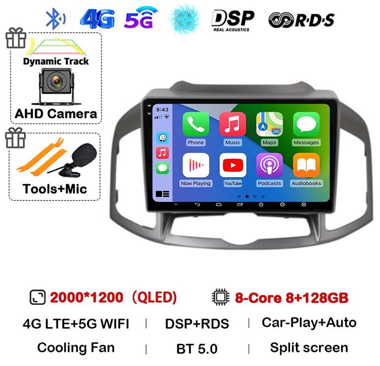 Android 14 Carplay Auto WIFI автомобильное радио для Chevrolet Captiva 1 2011 2014 2015 2016 GPS мультимедийный видеоплеер стерео головное устройство