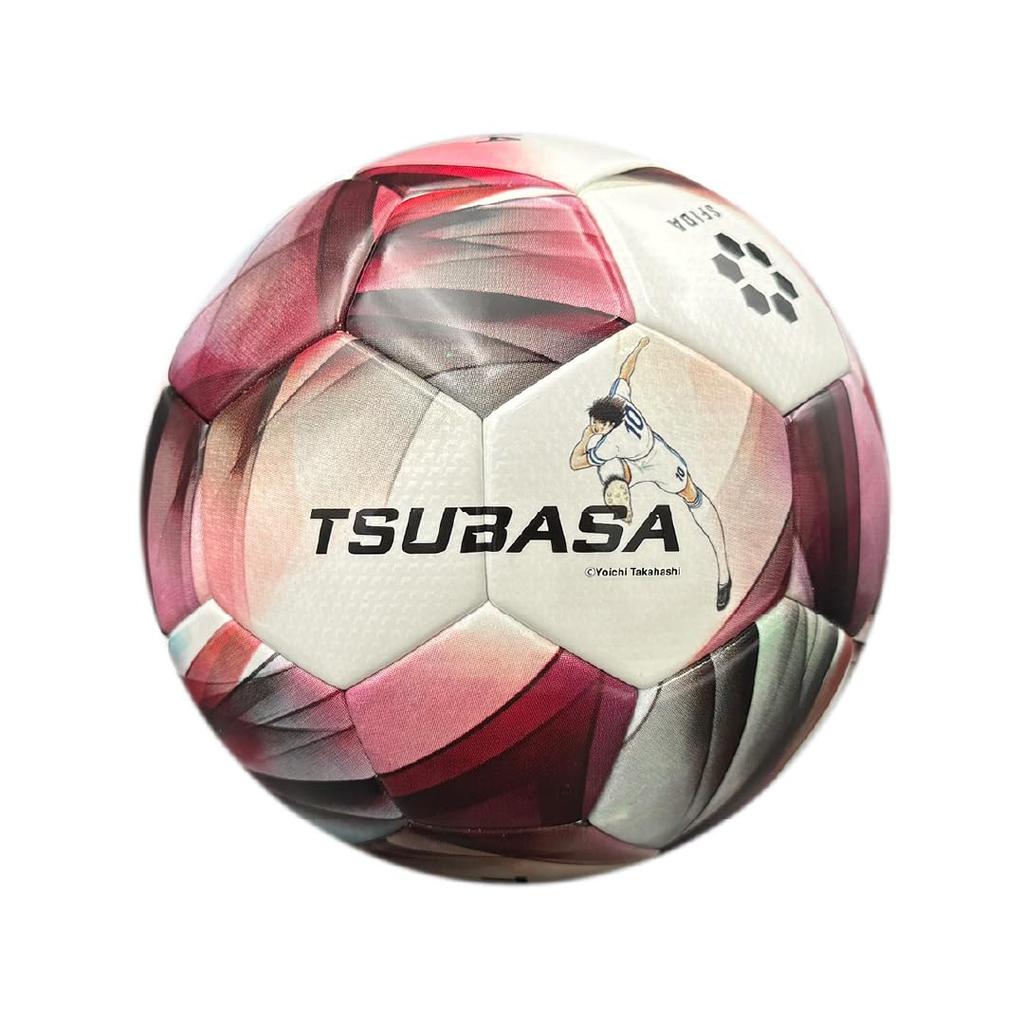 Certified SFIDA TSUBASA Soccer Size Elementary School Official Match Ball Captain Tsubasa Collaboration [JFA Ball] Ball, 4, Certified, (RED),
