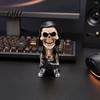 Skeleton Figurine Collectible Halloween Warrior Sculpture, Resin Art Soldier Statue Home Decor, Gunner Realistic Skull Model Ornaments for Desktop