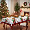 Christmas Themed Tablecloth, Christmas Tree Gift Dwarf Print Waterproof Table Flag, Family Restaurant Atmosphere Decoration
