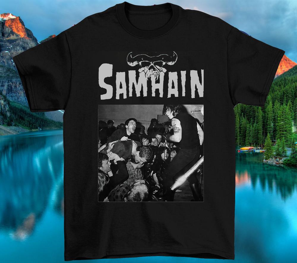 SAMHAIN Bandmetal Футболка Размер S M L 234XL Короткий рукав Мужская EG768 Унисекс Футболка