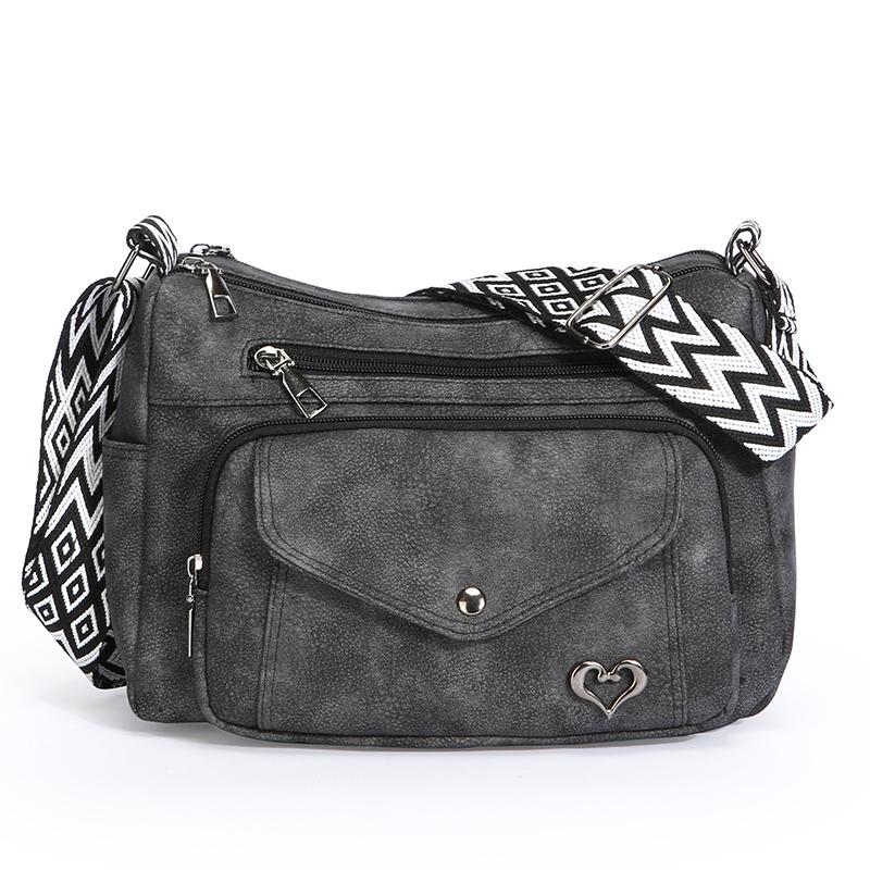 Винтажная мягкая кожаная сумка женская большая вместительная многосекционная сумка для мам через плечо