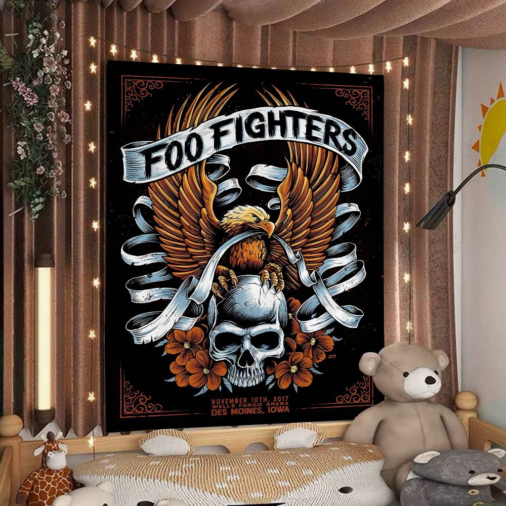 1 шт. F-Foo F-Fighters Американская Рок-группа Мультяшный Гобелен Настенное Украшение Бытовое Домашний Декор