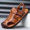 Summer Sandals Men's Genuine Leather Outdoor Casual Shoes Cow Rib Soft Sole Beach Shoes Men's External Slippers Men's Shoes