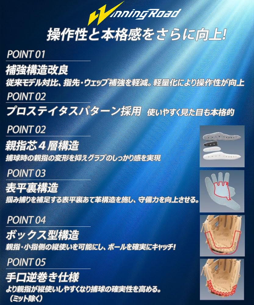 ZETT Winning Road Baseball B Size BRGB33540F All-Around Glove, Black/Pastel (1932), 8,