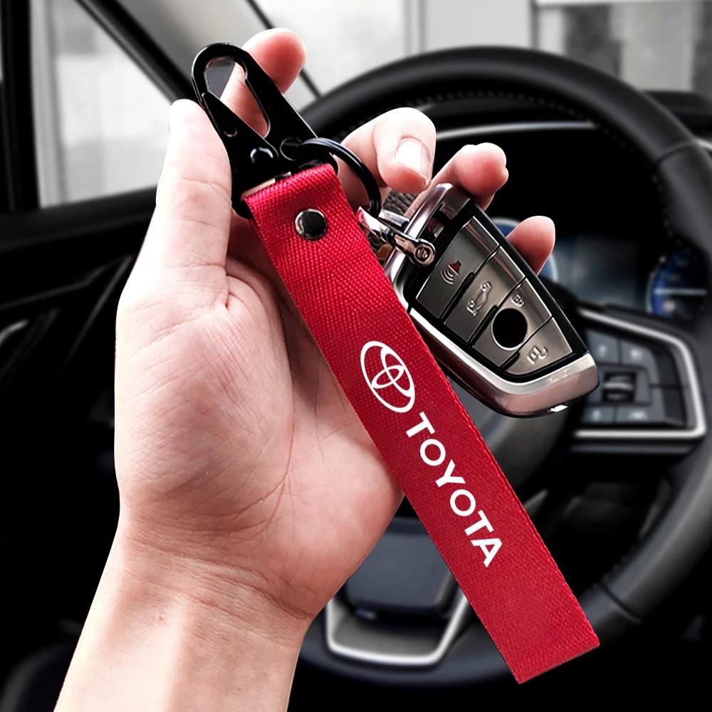 Metal Nylon Car Keychain Key Lanyard Auto Accessories For Toyota Corolla Yaris TRD Auris RAV4 Land Cruiser Camry Highlander Vitz