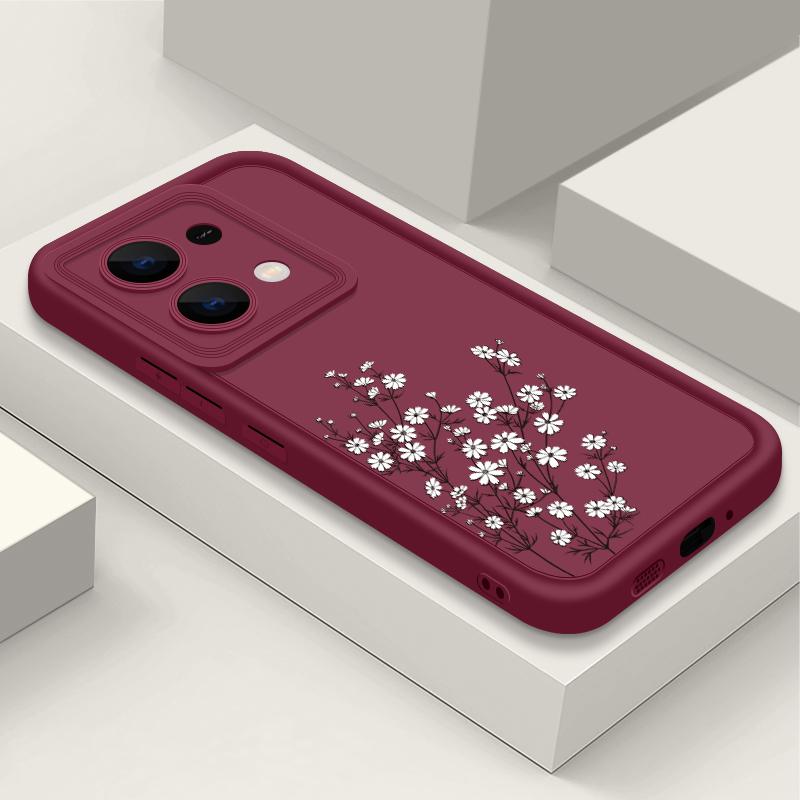 Мягкий силиконовый чехол с маленьким цветочным узором для Xiaomi 13T Poco F6 X6 Pro X5 Redmi Note 13 Pro 12 11 10, защита объектива, противоударный чехол для телефона