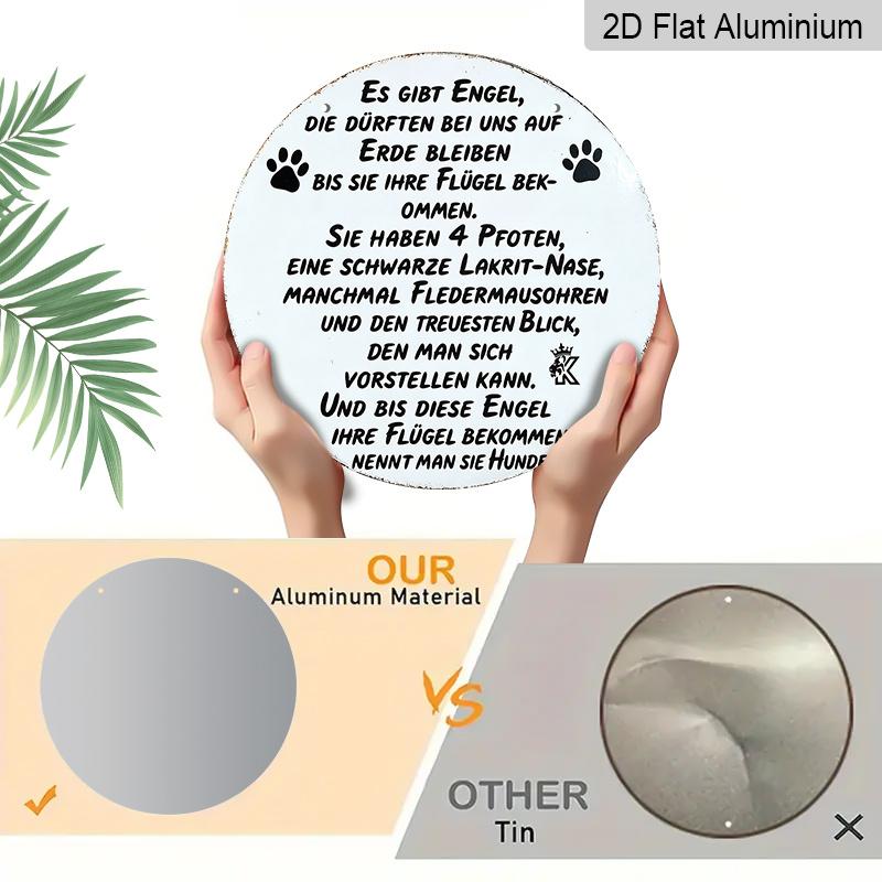 2D Flat Aluminum Vintage Signage Wall Decoration, Various Sizes, German-language Pet Keepsake Plaque Designs. Suitable for Cafes, Living Rooms
