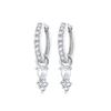 925 Silver Ear Buckles Fashion Hoop Earrings White Crystal Luxury Women's Earrings Wedding Women's Jewelry Premium Gift