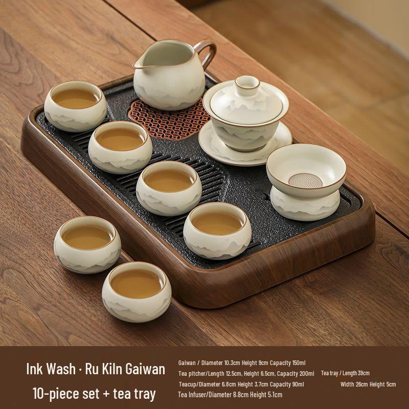 Ru Kiln Ink Wash Kung Fu Tea Set