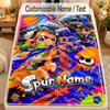 Flannel BlanketSplatoon Custom Name Text Personalized Soft Warm Throw Blanket Home Decor Gift