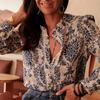 Принтованная рубашка, Женская, Отпуск 2025, Повседневная, Рубашка с длинным рукавом, Топ на пуговицах с длинным рукавом, Осенний новый стиль, Зимний наряд для помещения